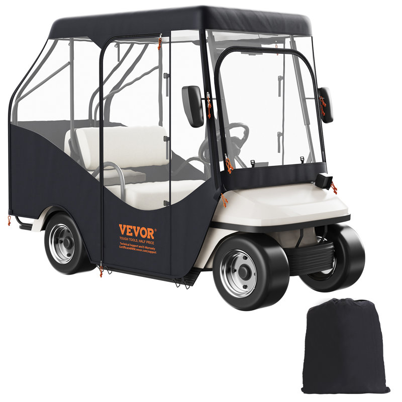 Hook & Loop Fastener Mildew Resistant Golf Cart Cover By VEVOR, 55" H x 43" W x 97" D