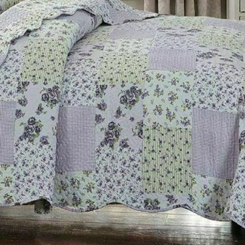 Orman Polyester Patchwork Bedspread with Pillow Shams Included, 180 x 240 cm