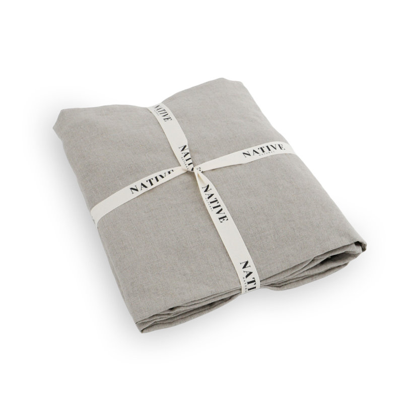100% Linen Machine Woven Fitted Sheet, Single (3'), Cream