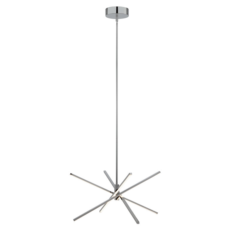 Luminaire suspendu sphère Spoutnik à 4 lumières Gurleen, Chrome poli