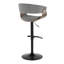 Tabouret de bar réglable 43 po Mid-Century moderne en métal noir avec repose-pieds gris (ensemble de 2)-1770453053