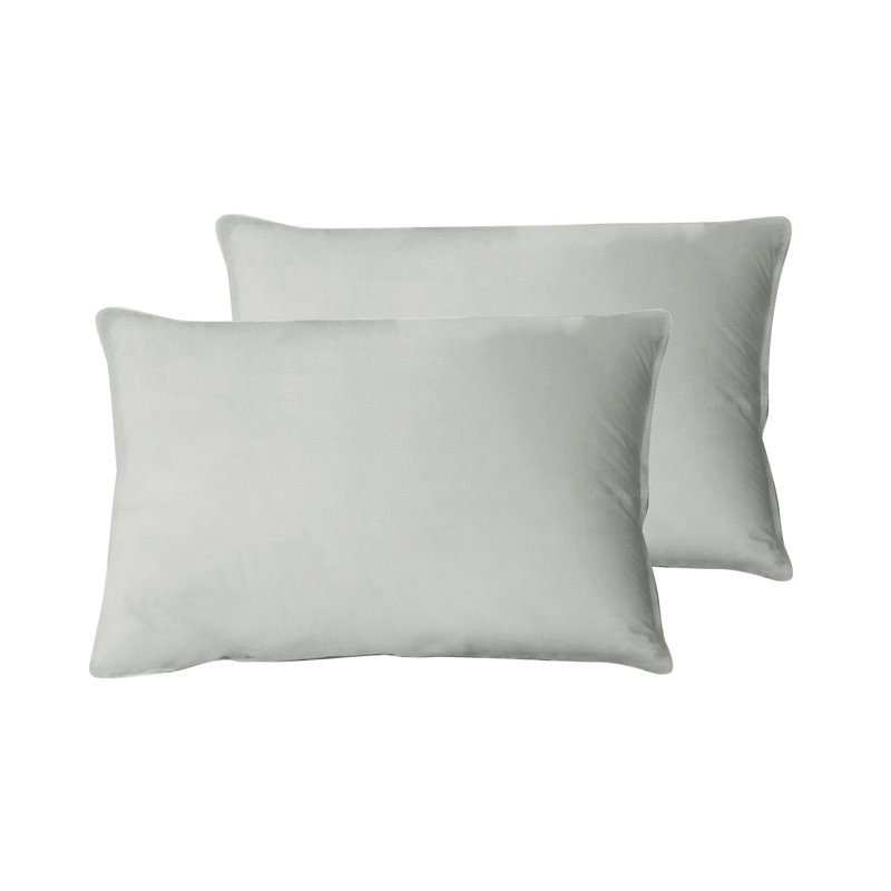 Taie d'oreiller en microfibre de couleur unie Maham, Gris
