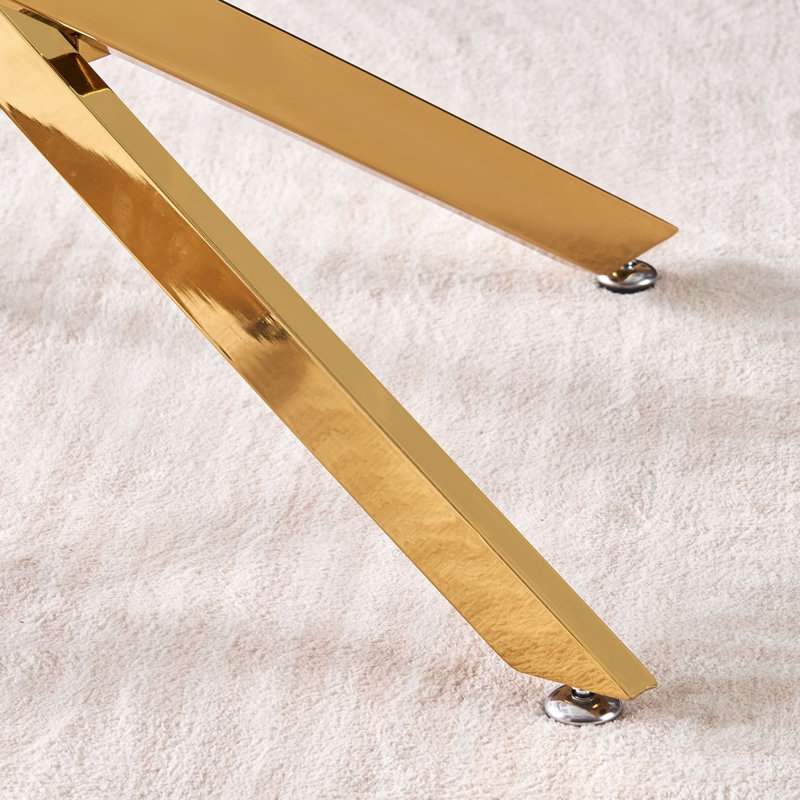 120cm Round Dining Table, Gold