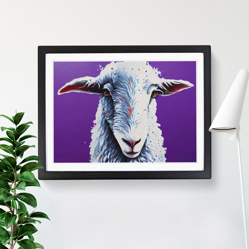 Colourful Sheep Vol.2 - Single Picture Frame Print, Black Framed, 25cm H x 34cm W x 2cm D
