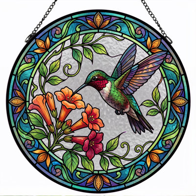 Stained Glass Stained Glass Window Panel，7.8H