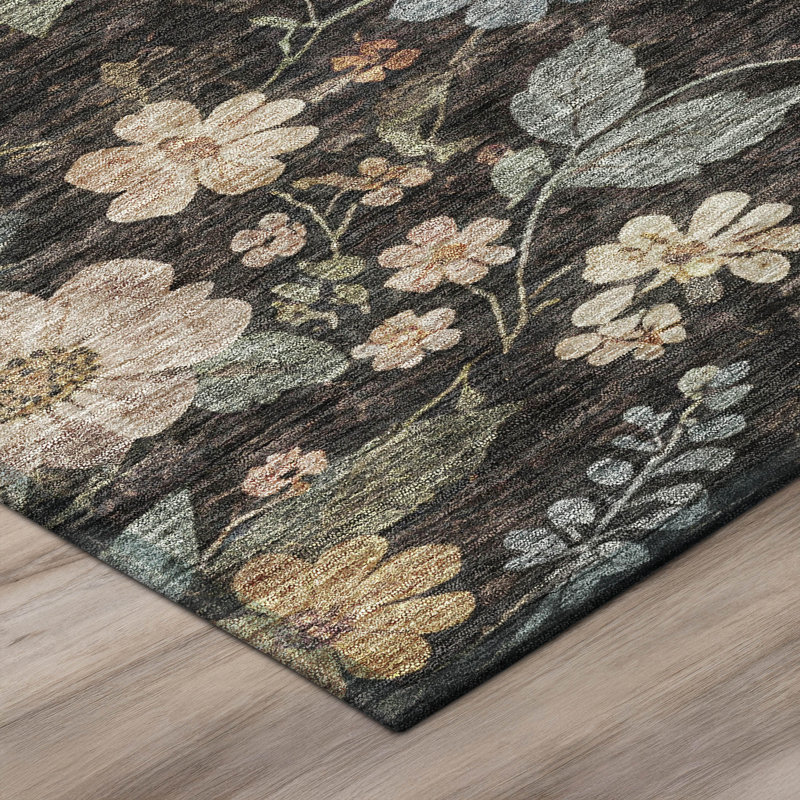 Machine Washable Indoor/Outdoor Chantille ACN2942 Floral Rug, 10' x 14'