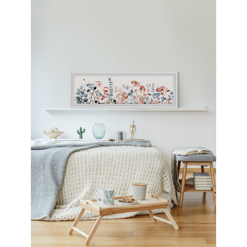 Flower Motif - Single Picture Frame Painting, 25cm H x 76cm W x 3.81cm D