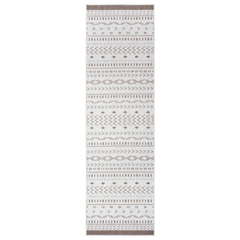 Kuba Woven Grey/Beige Rug, Runner 80 x 350cm