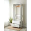 Garde-robe 32 po en bois blanc avec deux tiroirs