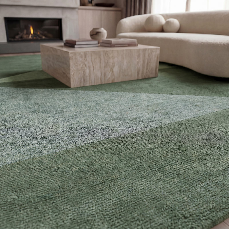 Arlo Evergreen Horizon Hand-Tufted Machine Washable Wool Area Rug, 7'6" x 9'6"