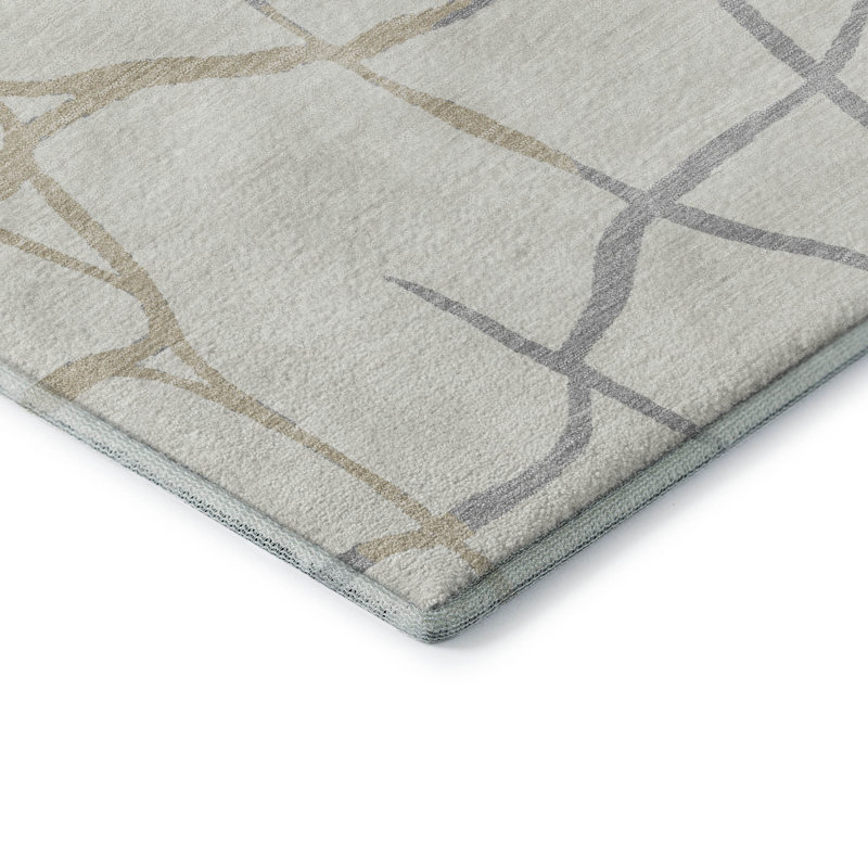 Premium Machine Washable Cossette AMF1049 Squares Rug, Tapis de couloir 2 pi 3 po x 7 pi 6 po