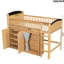 Lit mezzanine simple avec rangement, éclairage et garde-robe à DEL, finition en bois - Armoire à double porte pour le rangement de la literie