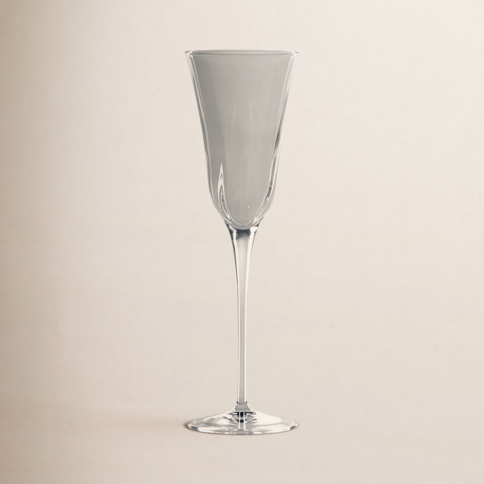 Optical Champagne Flute, Smoke Gray