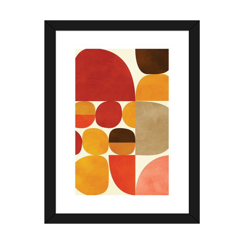 «Mid Century Modern V» par Ana Rut Bré - impression d'art graphique, H 24 po x l 16 po x P 1 po, Papier encadré noir, Blanc