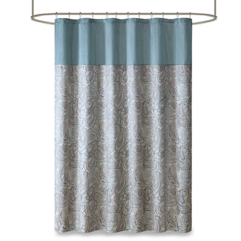 Rideau de douche jacquard, Bleu clair