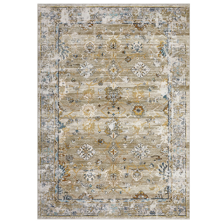 Oriental Machine Washable Area Rug for Living Room Non-Slip Indoor Carpet with Rubber Backing for Bedroom Dining Room Office Farmhouse