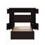 Lit double en bois avec armoire, tablette et prises, lit gigogne simple-1765851859