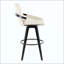 Tabouret de bar à hauteur fixe avec pivot en bois avec repose-pieds rond en métal - ensemble de 2-2143934771