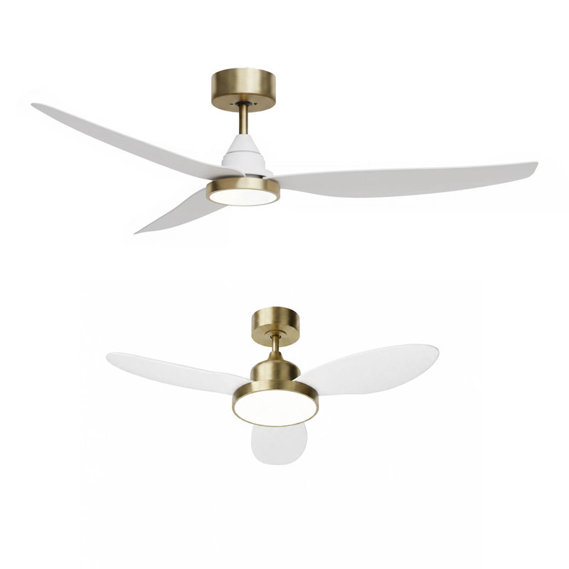 54" Ceiling Fan & 42" Ceiling Fan, White / Gold