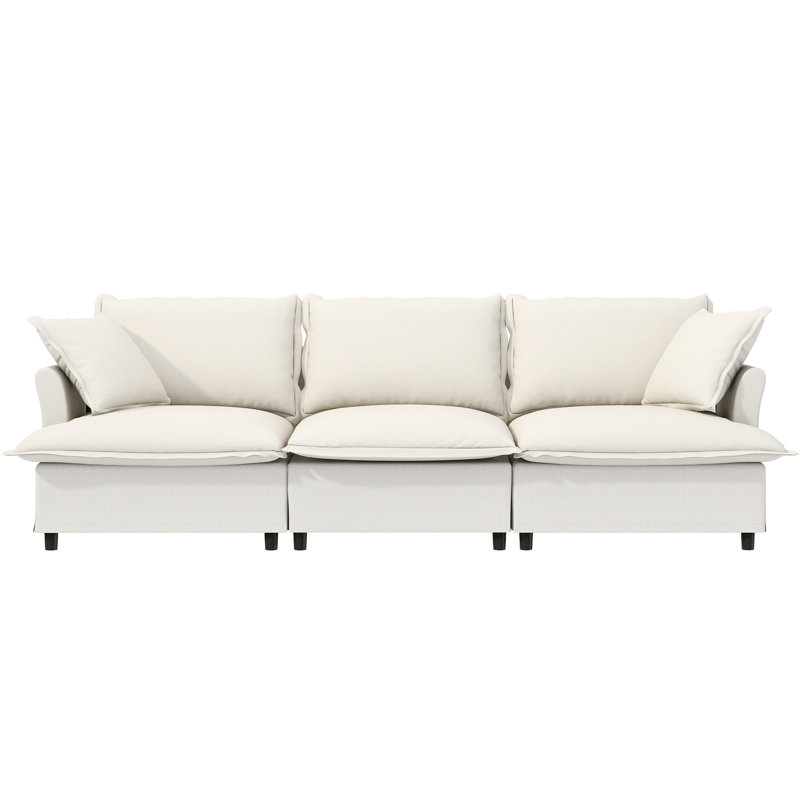 Canapé modulaire 3 places en chenille, canapé rembourré avec siège large, coussins pour le salon, la chambre à coucher, les coussins décoratifs 94 * 35 ",