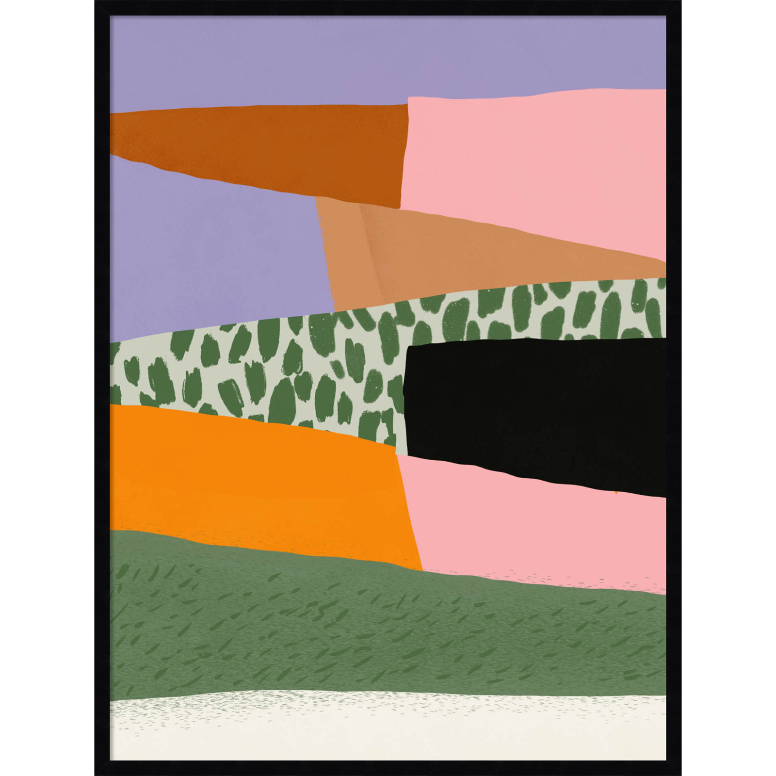 Abstract Minimalism Collage 02 Print, Black, 41" H x 31" W