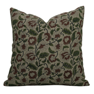 Floral Linen Outdoor Pillow Cover