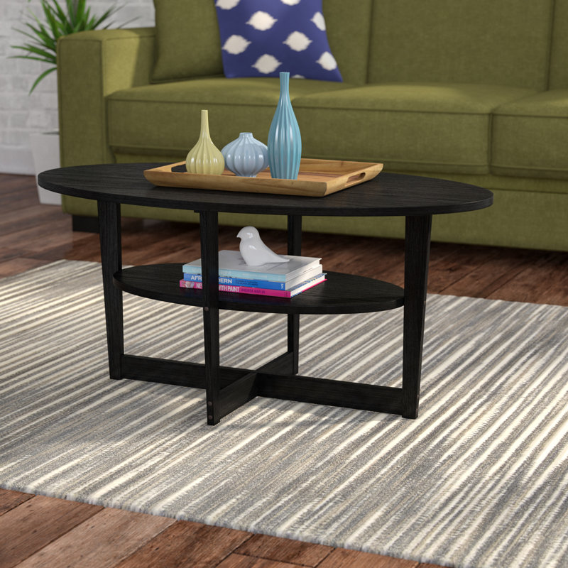 Allerton Solid Coffee Table with Storage, Walnut Top/Walnut Base