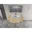 Meuble-lavabo autoportant de 152 cm (60 po) avec lavabo en céramique blanche, 2 petites armoires de rangement et portes à fermeture douce.-2083248517-2089442387
