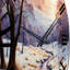 Horloge murale White Fushia Winter Sunrise II-93383253