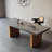 Gray Rectangular Solid Wood Dining Table-595639368