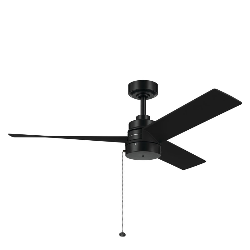 Ventilateur 52 pouces Spyn Lite en noir avec pales noires, Noir, Noir