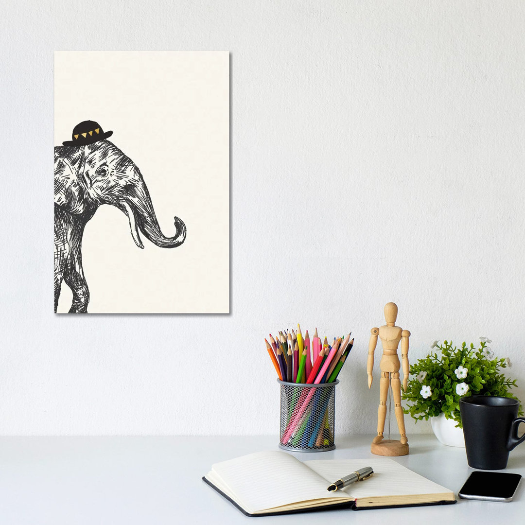 Elefant I von Heather McLaughlin - Galerie-verpackte Leinwand Giclée auf Leinwand