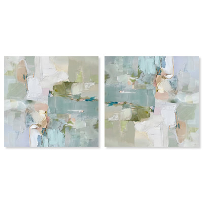 «Jade Sweep I Set Canvas Modern Trendy Art» par Art Remedy