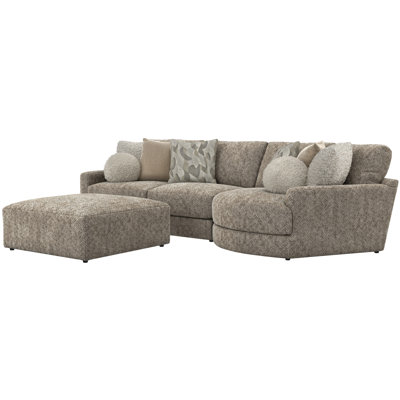 Zanna 2pc Sofa Cuddler With Cuddler And Cocktail Ottoman