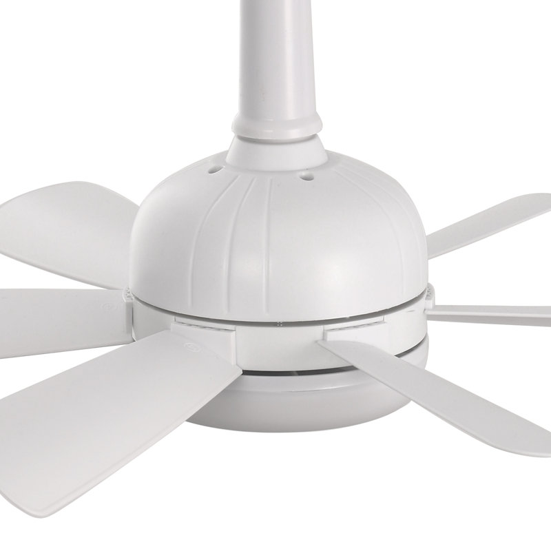 Ventilateur de plafond 18 po avec télécommande et ensemble d'éclairage, 6 vitesses, Blanc, Blanc