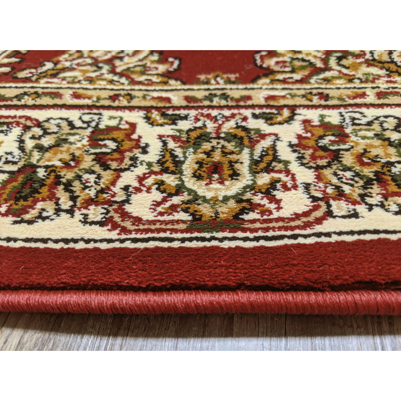 Tapis traditionnel rouge d'intérieur bourgogne, Tapis de couloir 2 pi 2 po x 8 pi