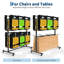 Folding Table and Chair Cart, Folding Chair Storage Cart for 84 Chairs or 42 Chairs & 12 Tables with 360° Locking Wheels, 800 Lbs Capacity, Includes Weatherproof Cover, Fixed Ropes