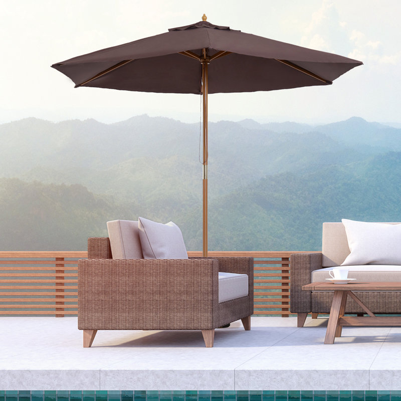Aaliyah-Marie 250cm Market Parasol, Coffee