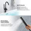 Robinet de baignoire fixé au sol - Noir mat, autoportant, poignée simple, avec douche à main et installation rapide écoénergétique