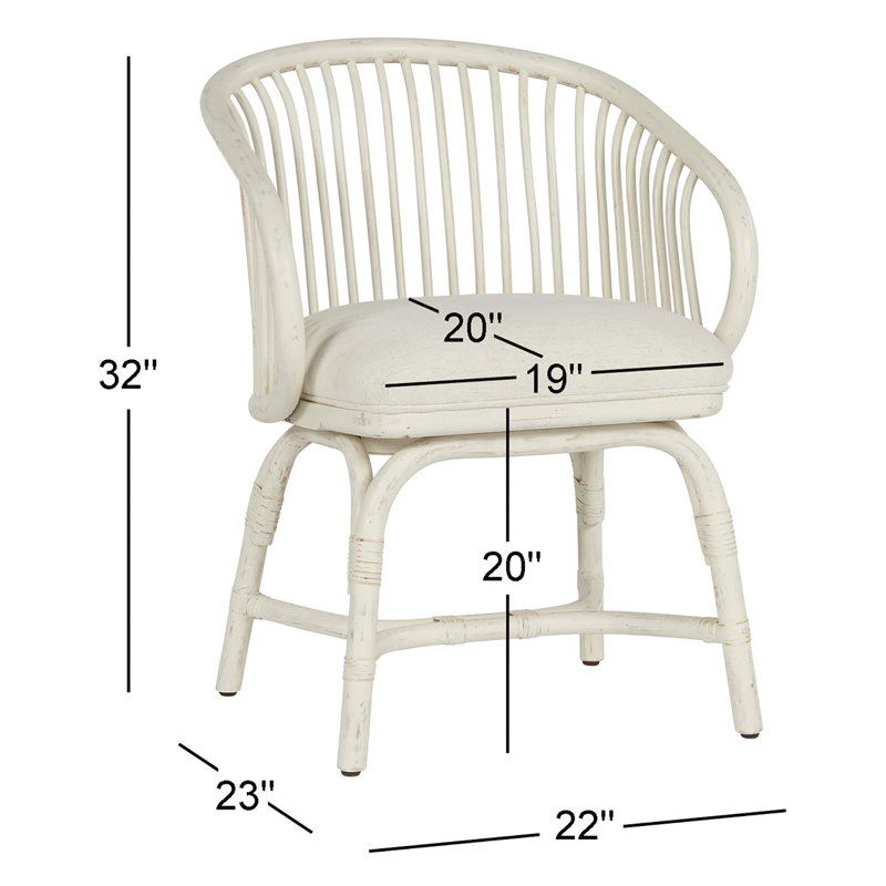 Aruba Solid Wood Slat Back Arm Chair in White