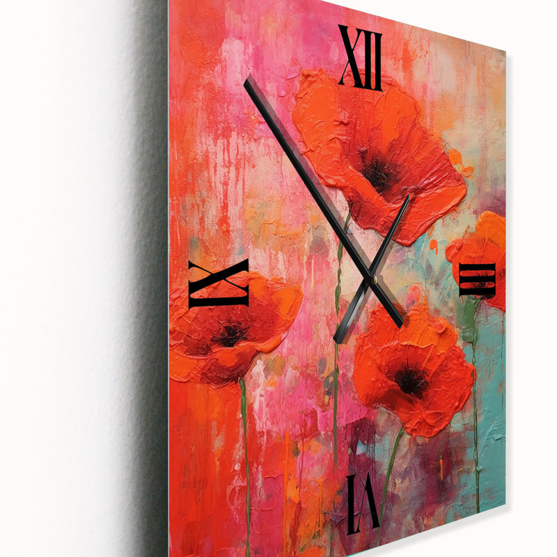 Horloge murale Fiacre - Coquelicots surdimensionnée, Petit
