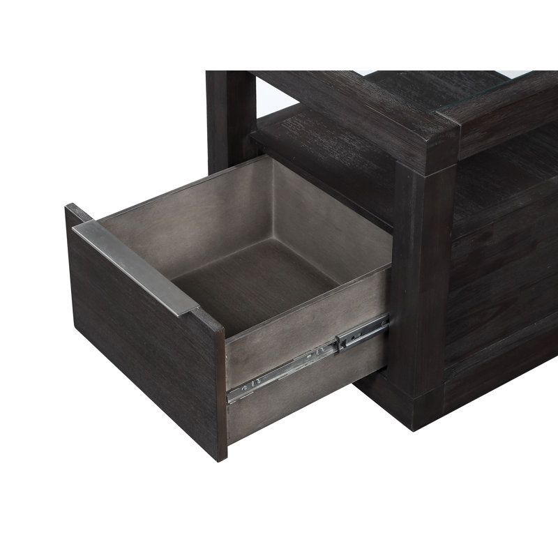 Table de bout avec rangement Eloise, Gris basalte