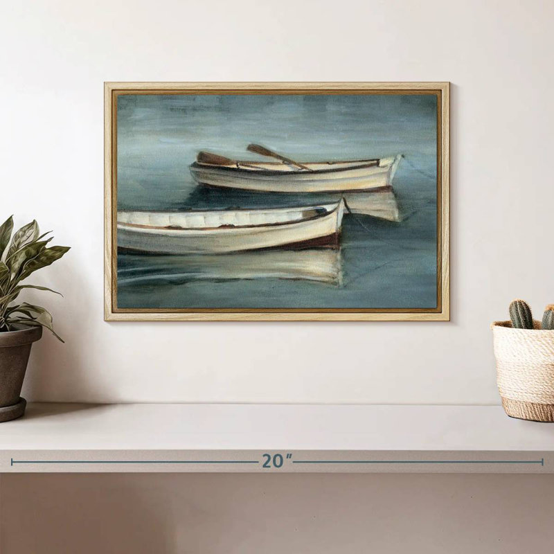 Petites eaux calmes I, Cadre flottant en bois naturel, 13 po x 9 po