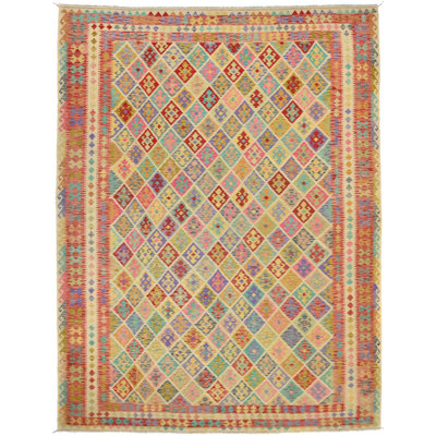 Tapis oriental fait à la main multicolore Lukely Kilim & Sumak 12 X 16