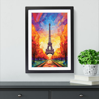 Eiffel Tower Colour Field - Single Picture Frame Print on Wood