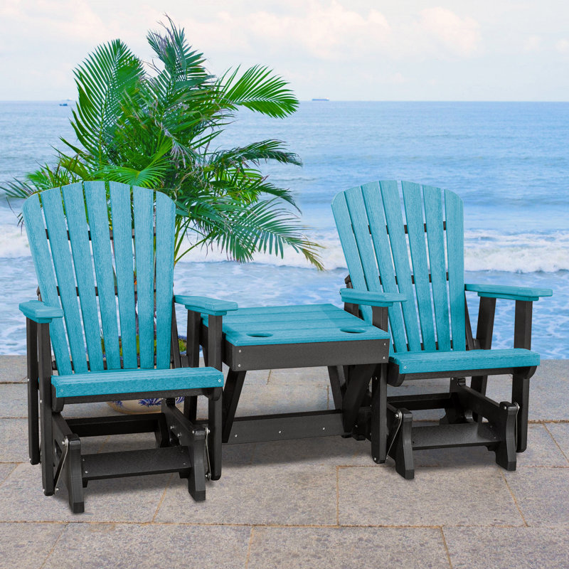 Banc en plastique d'extérieur Gina, Aruba / Noir