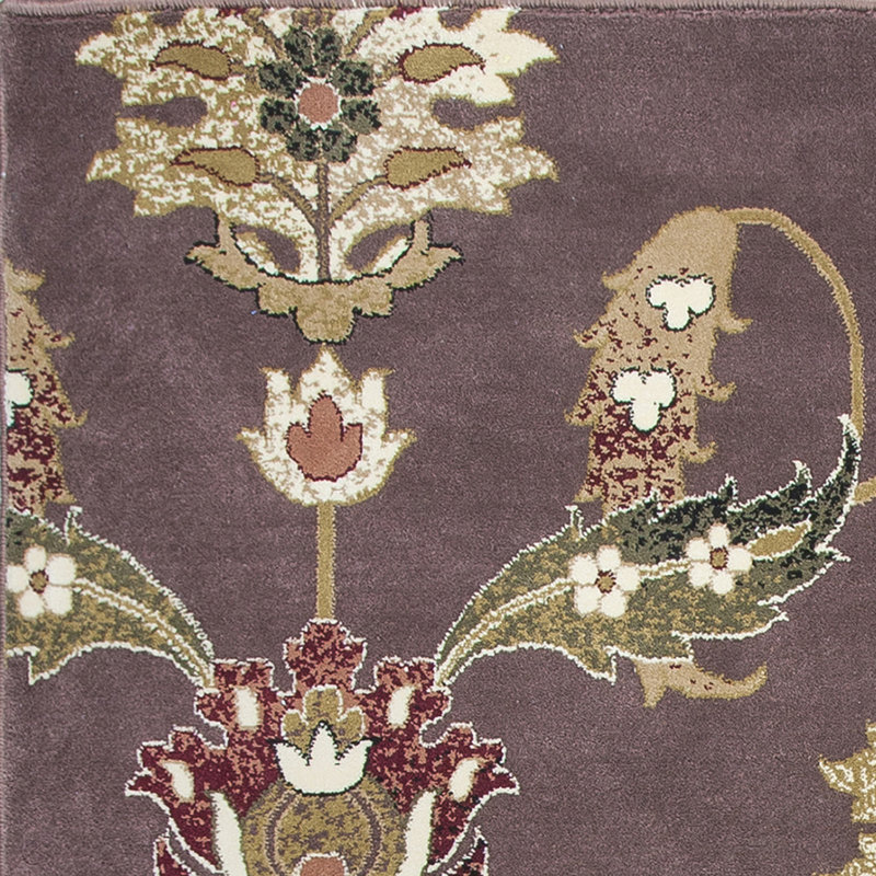 Tapis floral prune / beige / vert Satsuma, Rectangle 1 pi 8 po x 2 pi 7 po