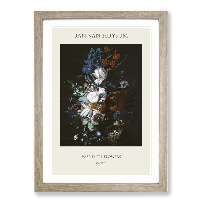 Still Life with Flowers Vol.12 1 Piece Single Picture Frame Wall Art, 36cm H x 27cm W x 2cm D, Oak Framed
