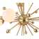 Cosme 11-Light Gold Chandelier With White Glass Globe Shades