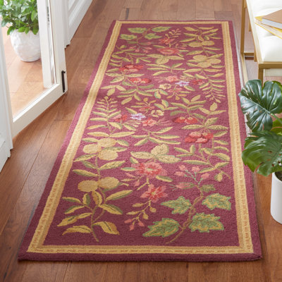Tapis floral en laine crocheté à la main Bick